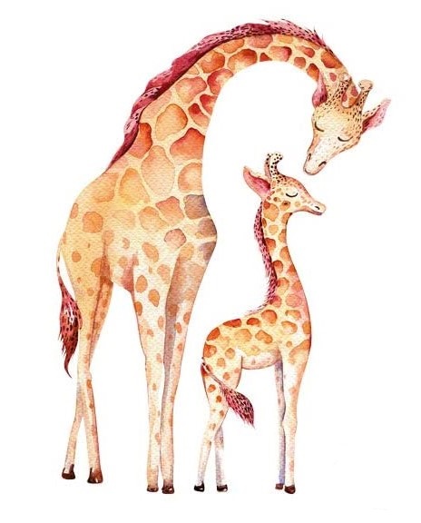 Bügelbild Giraffen Mama & Kind