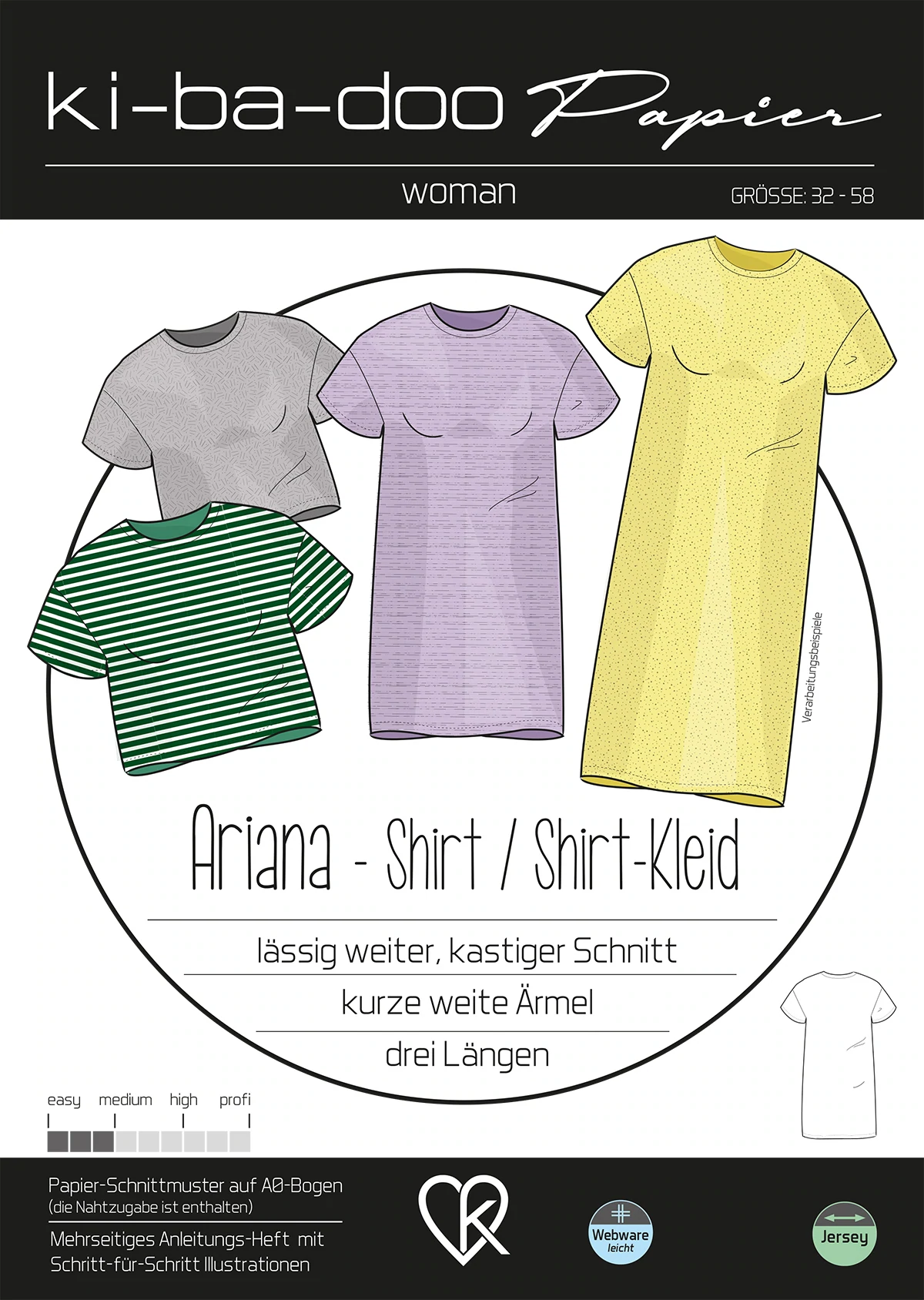 Schnittmuster Shirt/Kleid Ariana Kibadoo 
